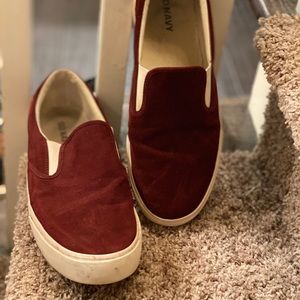 Red Suede Old Navy Slip-on Sneaker